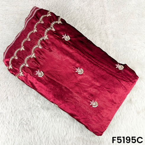 Cut Dana Thread Sequins Work Velvet Fabric - F5195